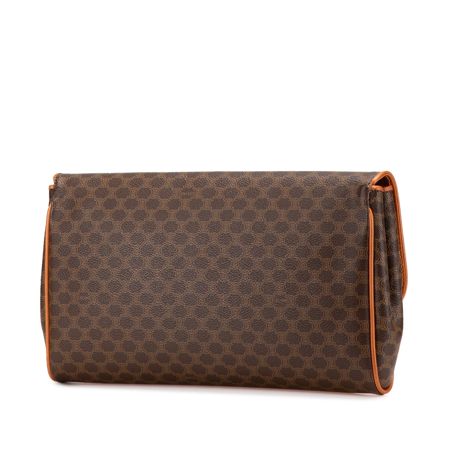 Celine Macadam Coated Canvas Clutch Brown