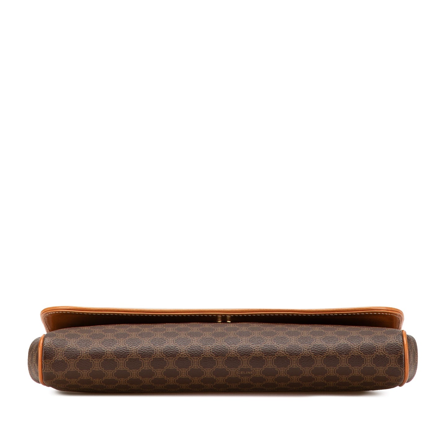 Celine Macadam Coated Canvas Clutch Brown