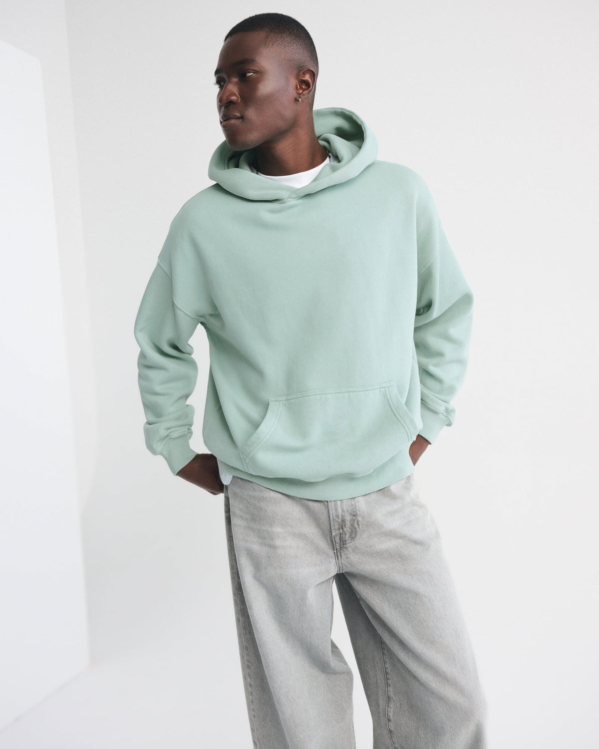 Abercrombie & Fitch Essential Popover Hoodie - Light Green