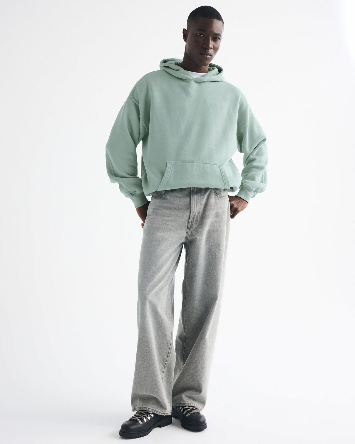 Abercrombie & Fitch Essential Popover Hoodie - Light Green