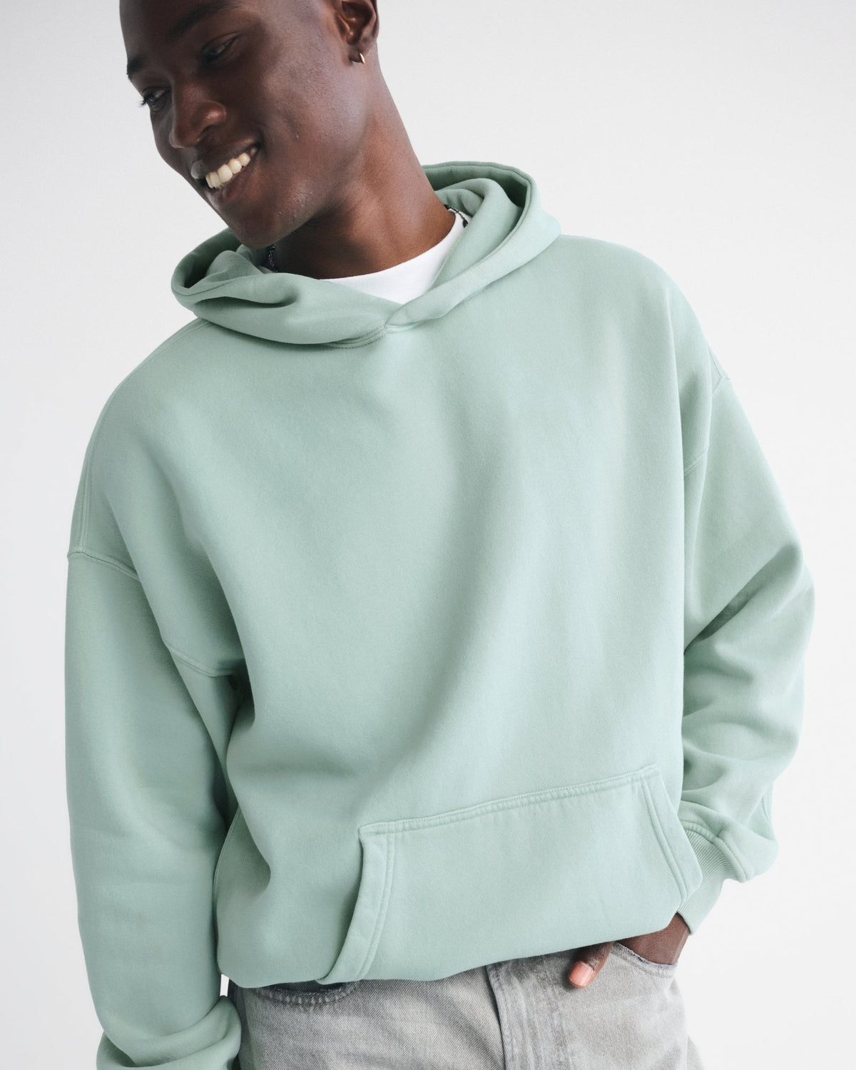 Abercrombie & Fitch Essential Popover Hoodie - Light Green