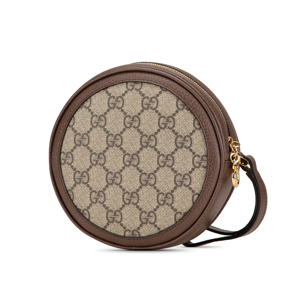 Gucci GG Supreme Ophidia Round Clutch Brown