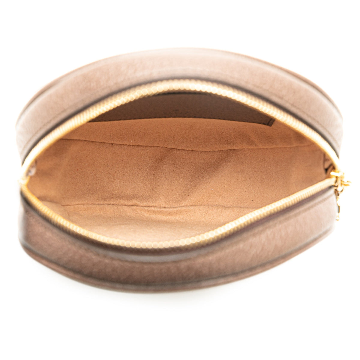Gucci GG Supreme Ophidia Round Clutch Brown