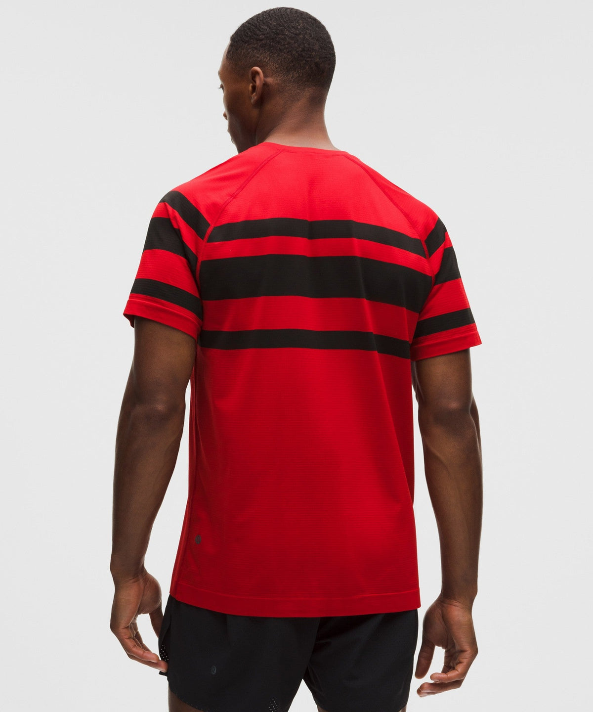 Lululemon Metal Vent Tech Shirt (men) - League Stripe Oxford Red/Oxford Red/Black