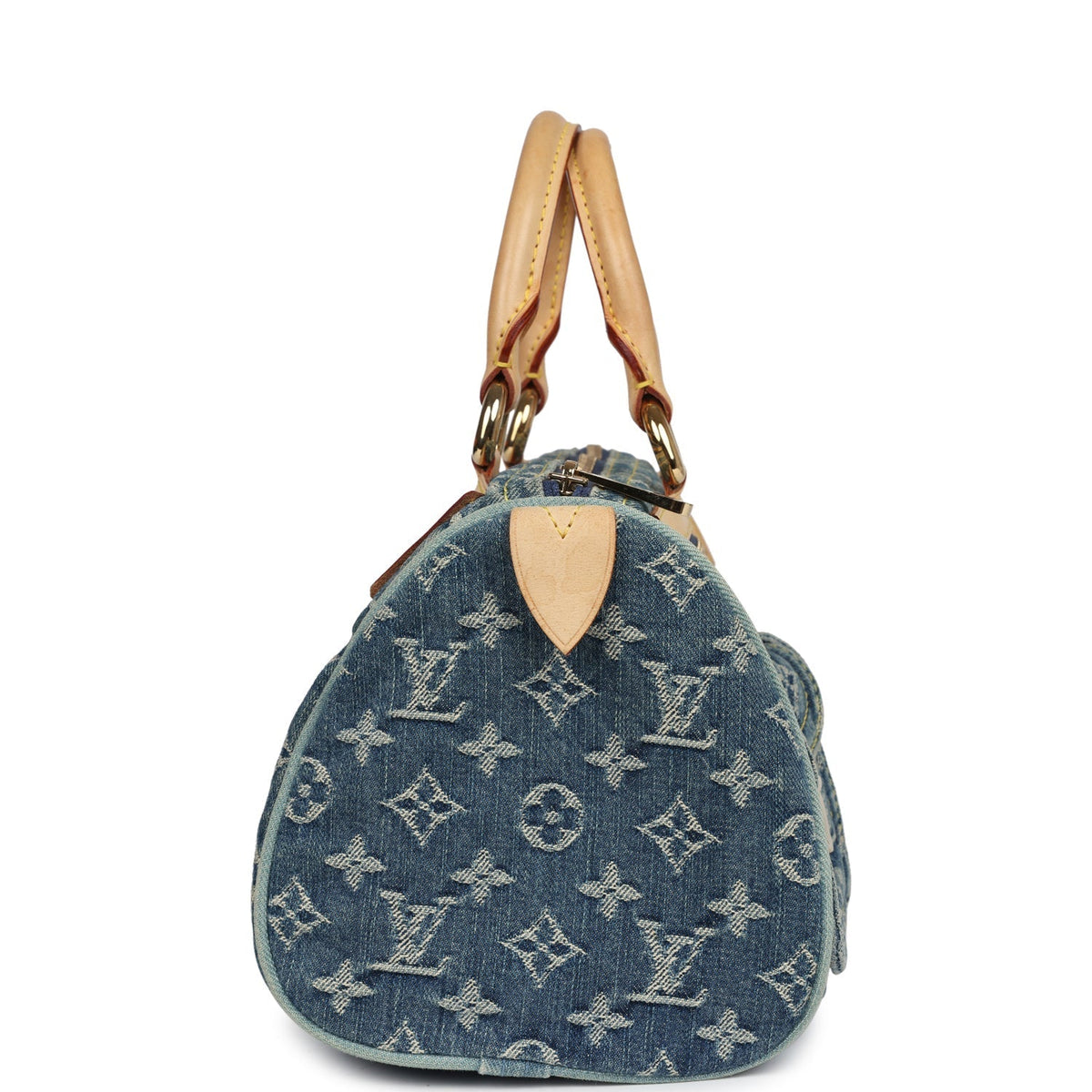 Louis Vuitton Neo Speedy Denim Blue Monogram Gold Hardware