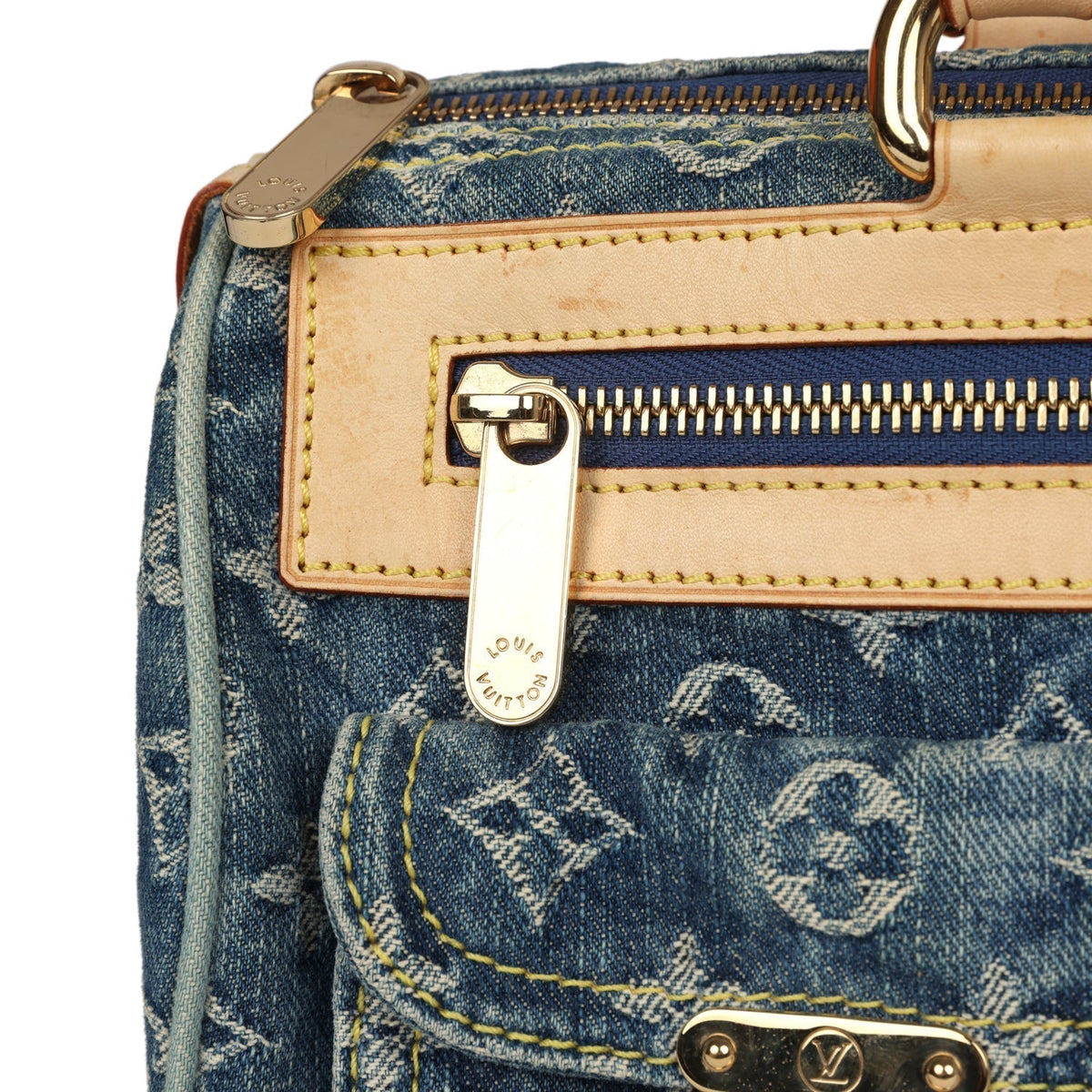 Louis Vuitton Neo Speedy Denim Blue Monogram Gold Hardware