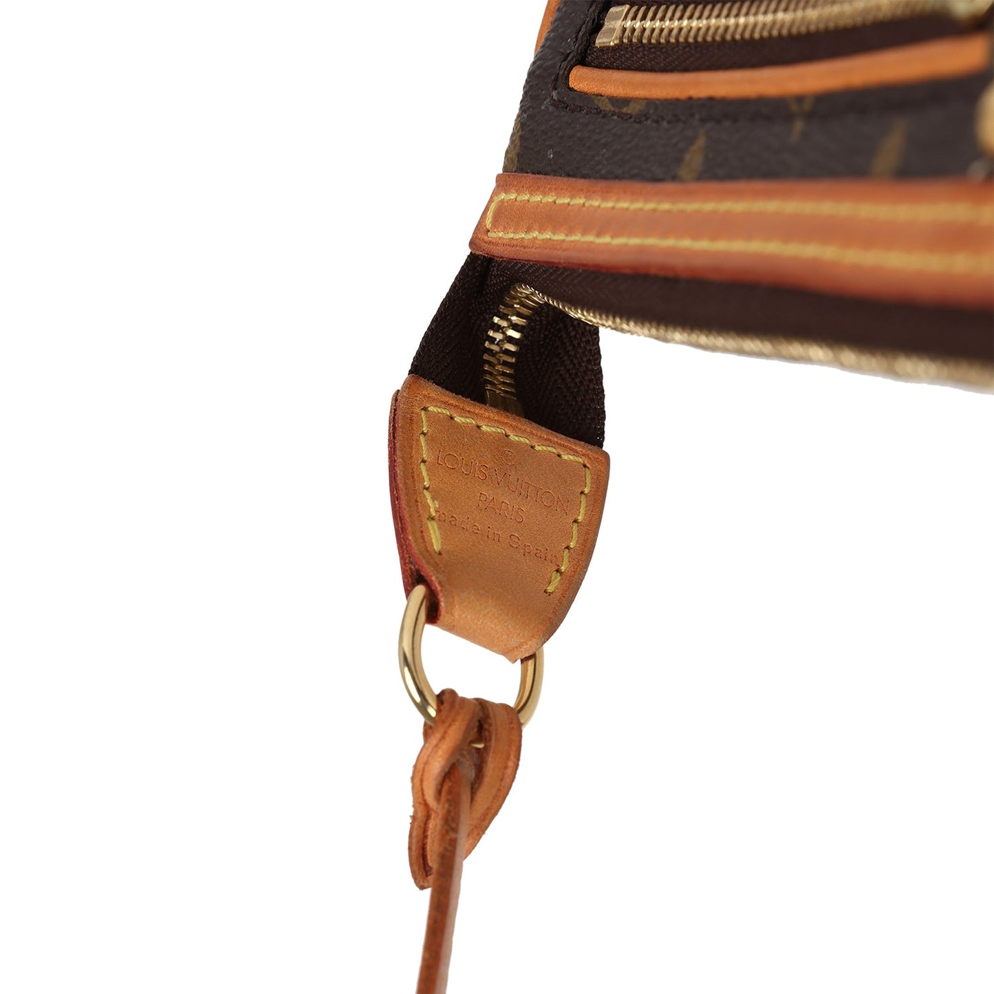 Louis Vuitton Pochette Accessories Brown Monogram Rivet Gold Hardware