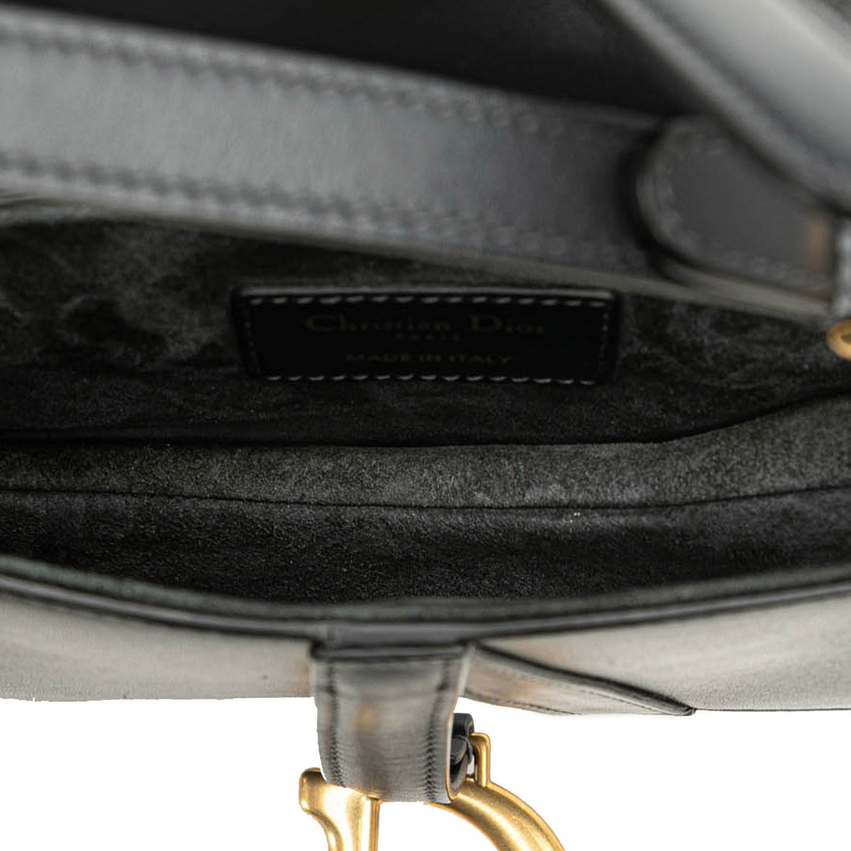 Dior Mini Leather Saddle Black