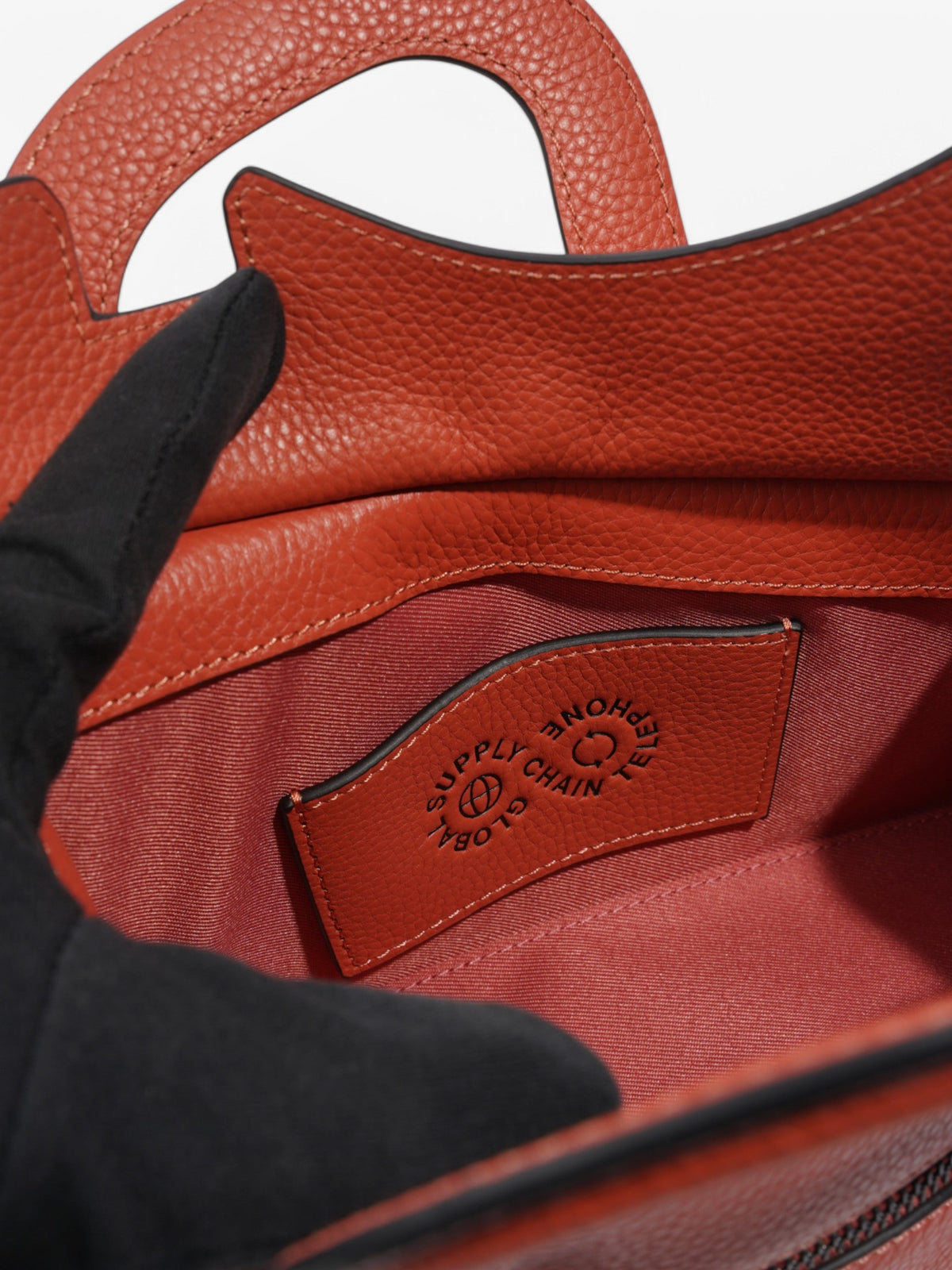 MSCHF Global Supply Chain Telephone Handbag Rust Leather