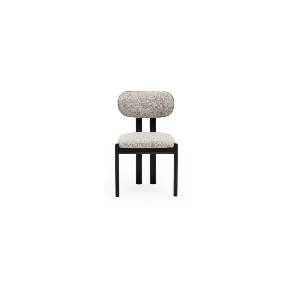 Roomloft Madrid Brown Wood 4-Piece Dining Table Set – Solid Wood Frame & Upholstered Fabric Chairs