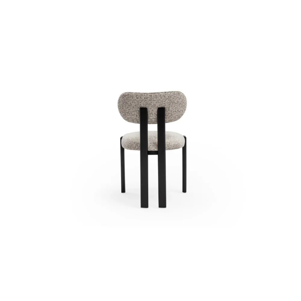 Roomloft Madrid Brown Wood 4-Piece Dining Table Set – Solid Wood Frame & Upholstered Fabric Chairs