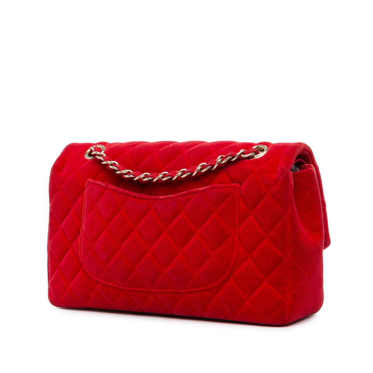 Chanel Medium Classic Velvet Double Flap Red