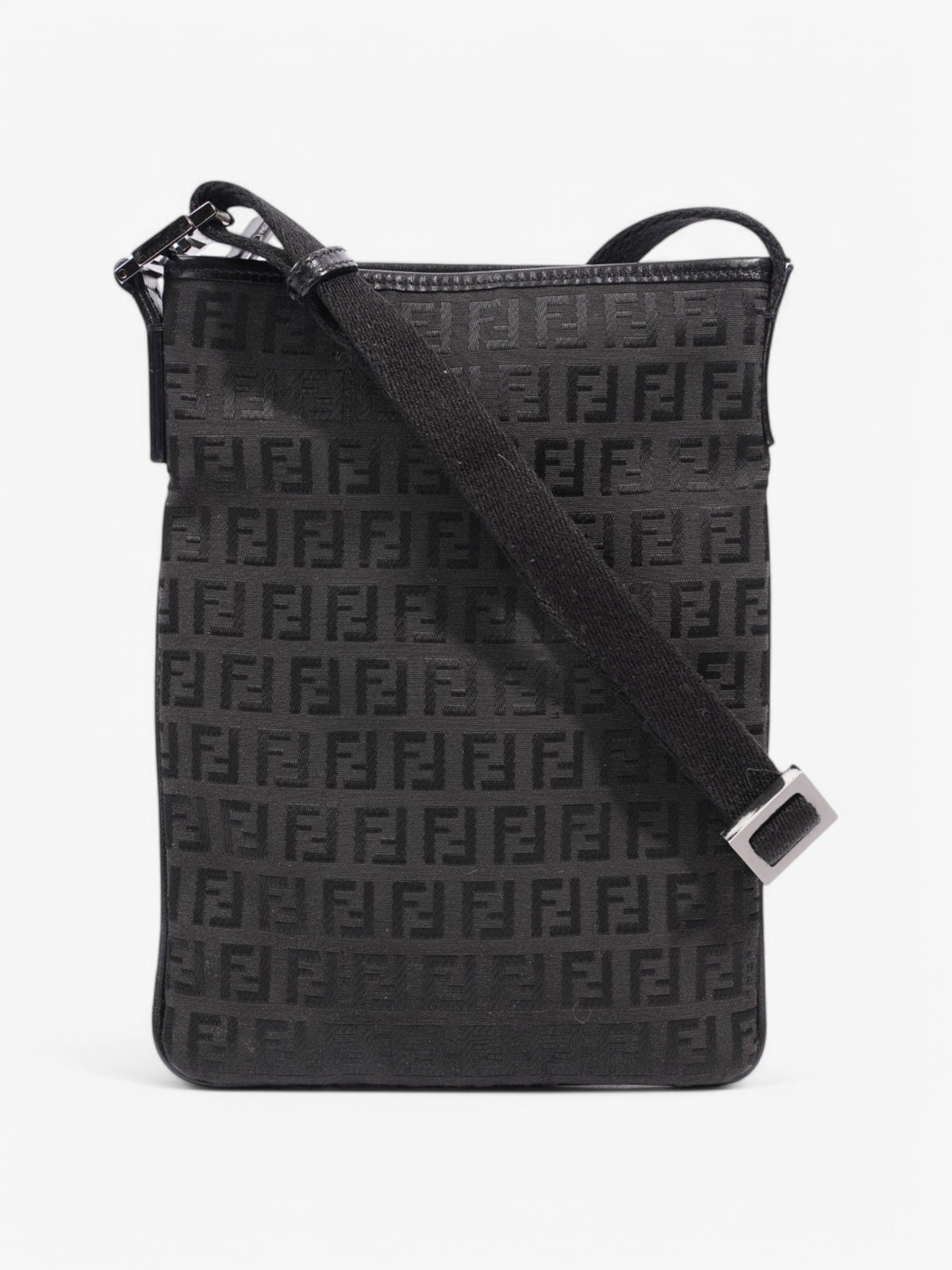 Fendi FF Messenger Bag Black Canvas