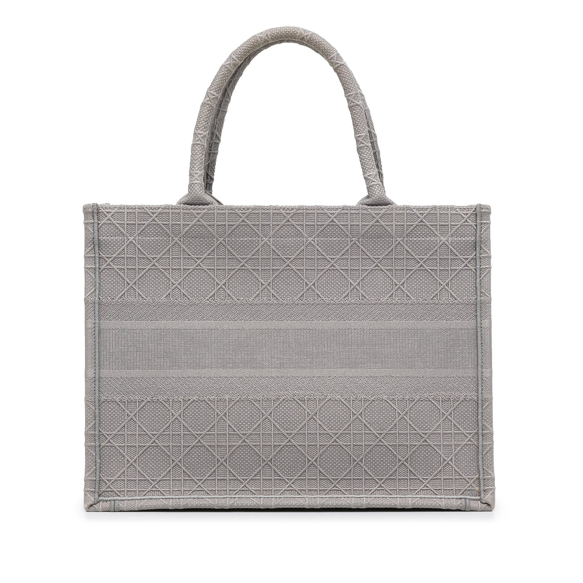 Dior Medium Cannage Embroidered Book Tote Gray