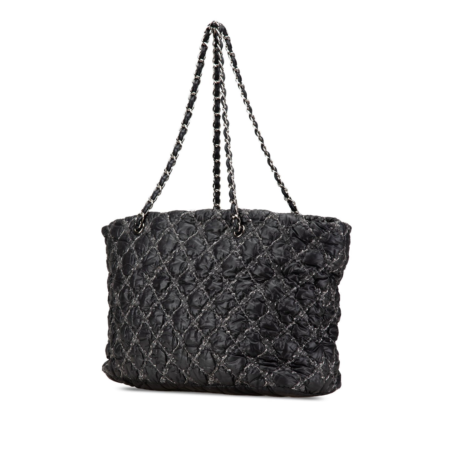 Chanel Paris-Byzance Tweed On Stitch Shoulder Bag Black