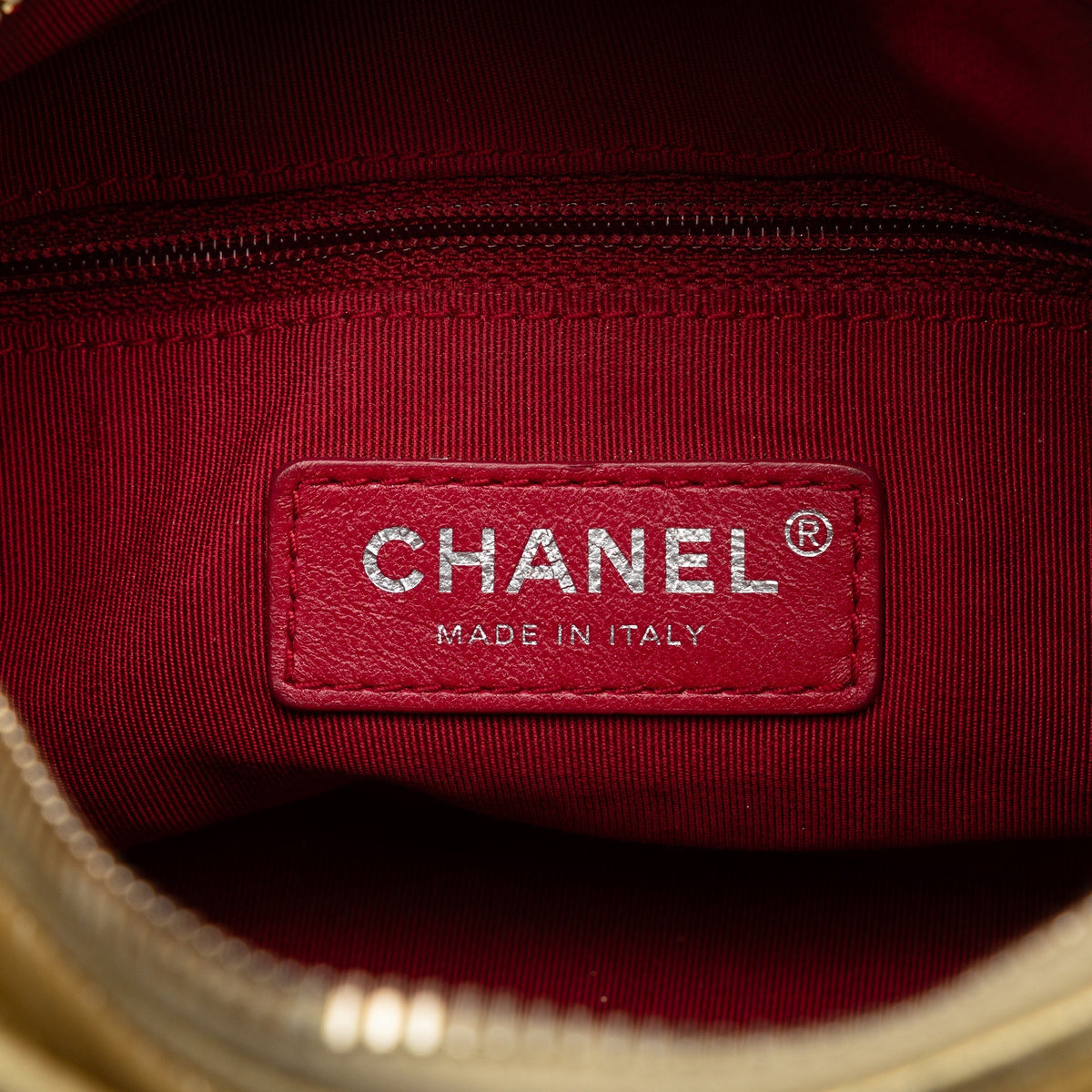 Chanel Small Metallic Lambskin Gabrielle Crossbody Gold