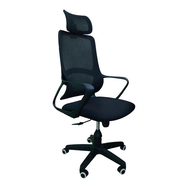 Roomloft Benji Black Fabric Swivel Office Chair – Adjustable Height and 360° Swivel