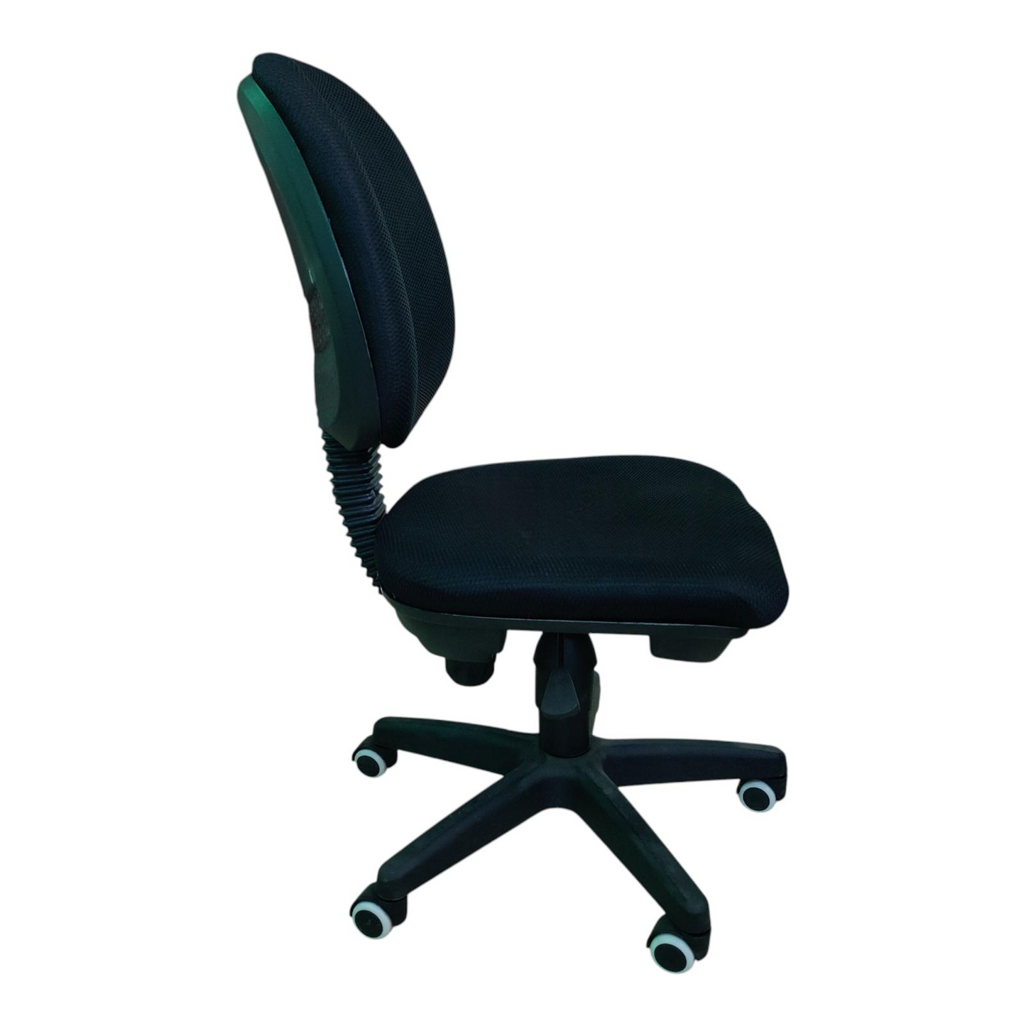 Roomloft Jasper Black Fabric Swivel Office Chair – Gas Lift Height Adjustment & Lockable Recline