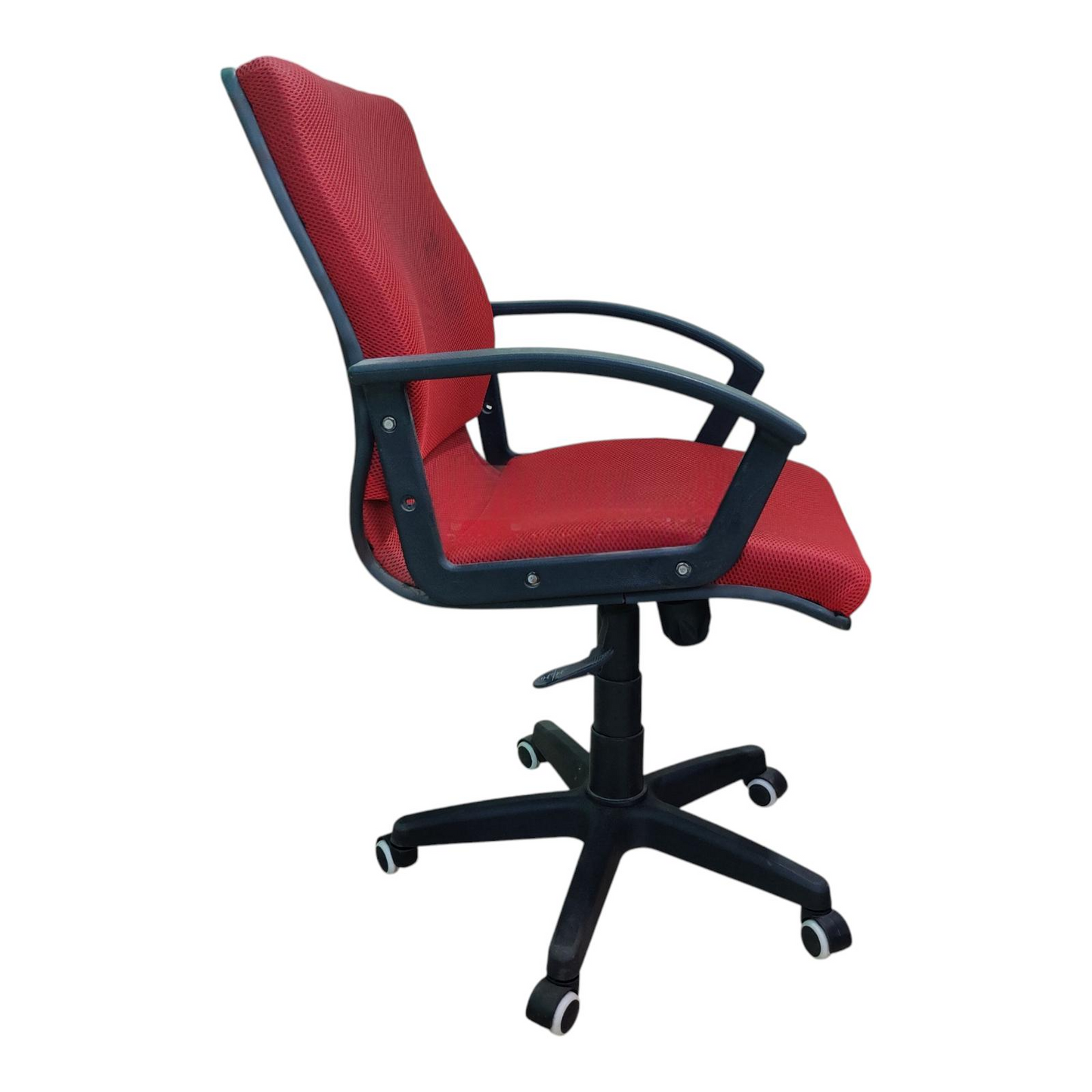 Roomloft Ethan Red Fabric Adjustable Computer Chair – 360° Swivel & Gas Lift Height Control