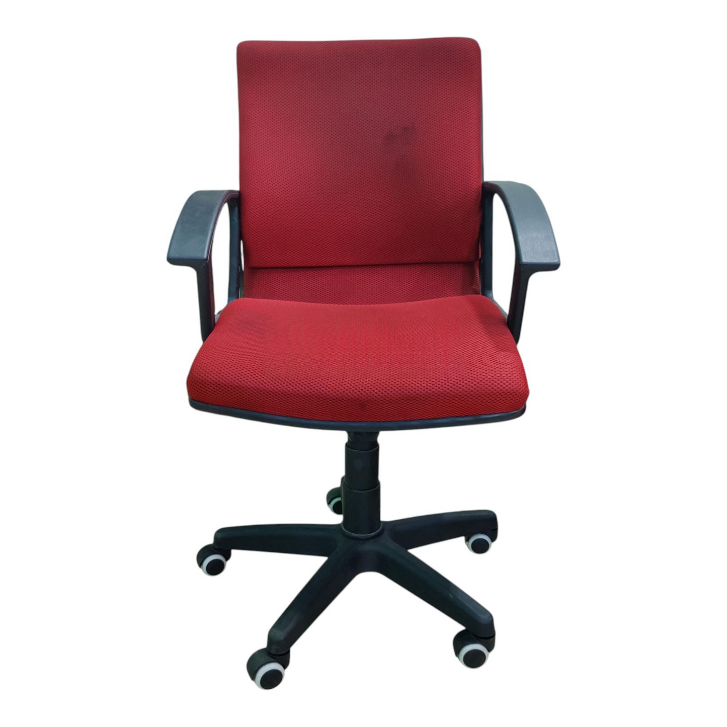 Roomloft Ethan Red Fabric Adjustable Computer Chair – 360° Swivel & Gas Lift Height Control