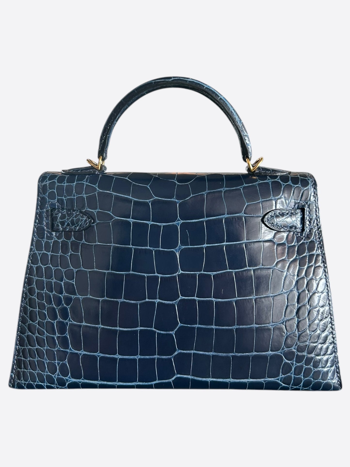 Hermes Blue Marine Crocodile Mini Kelly 20