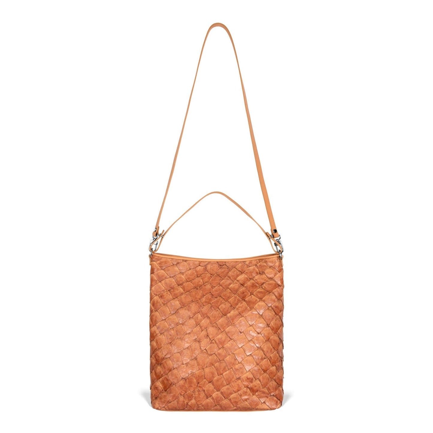 Playa Shoulder Bag - Cognac Pirarucu