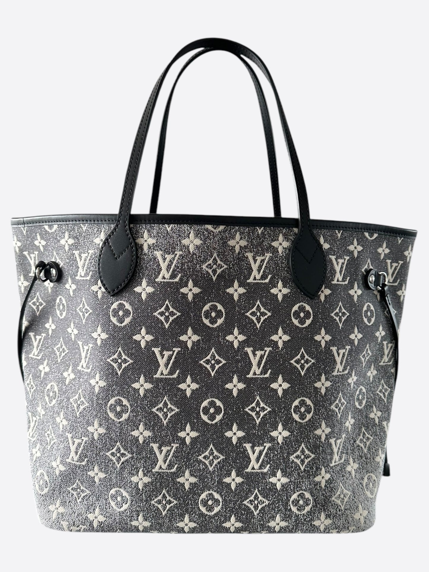 Louis Vuitton Grey & White Denim Monogram Neverfull MM