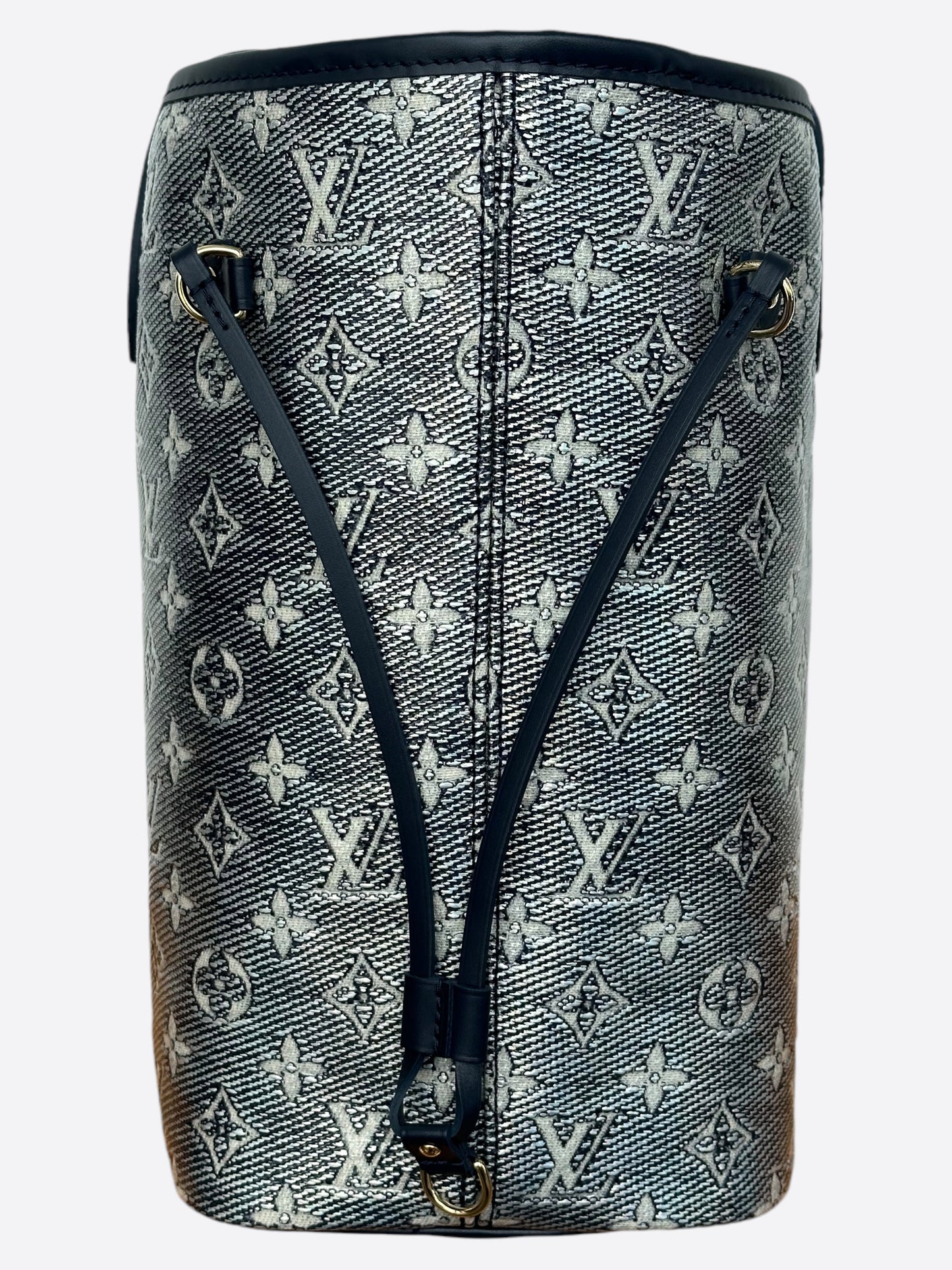 Louis Vuitton Navy & White Iridescent Monogram Neverfull MM