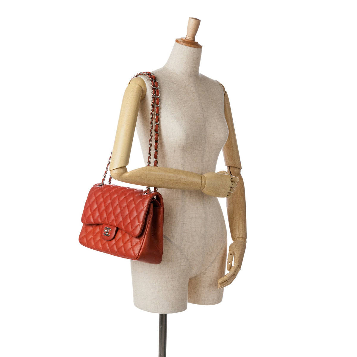Chanel Jumbo Classic Caviar Double Flap Orange