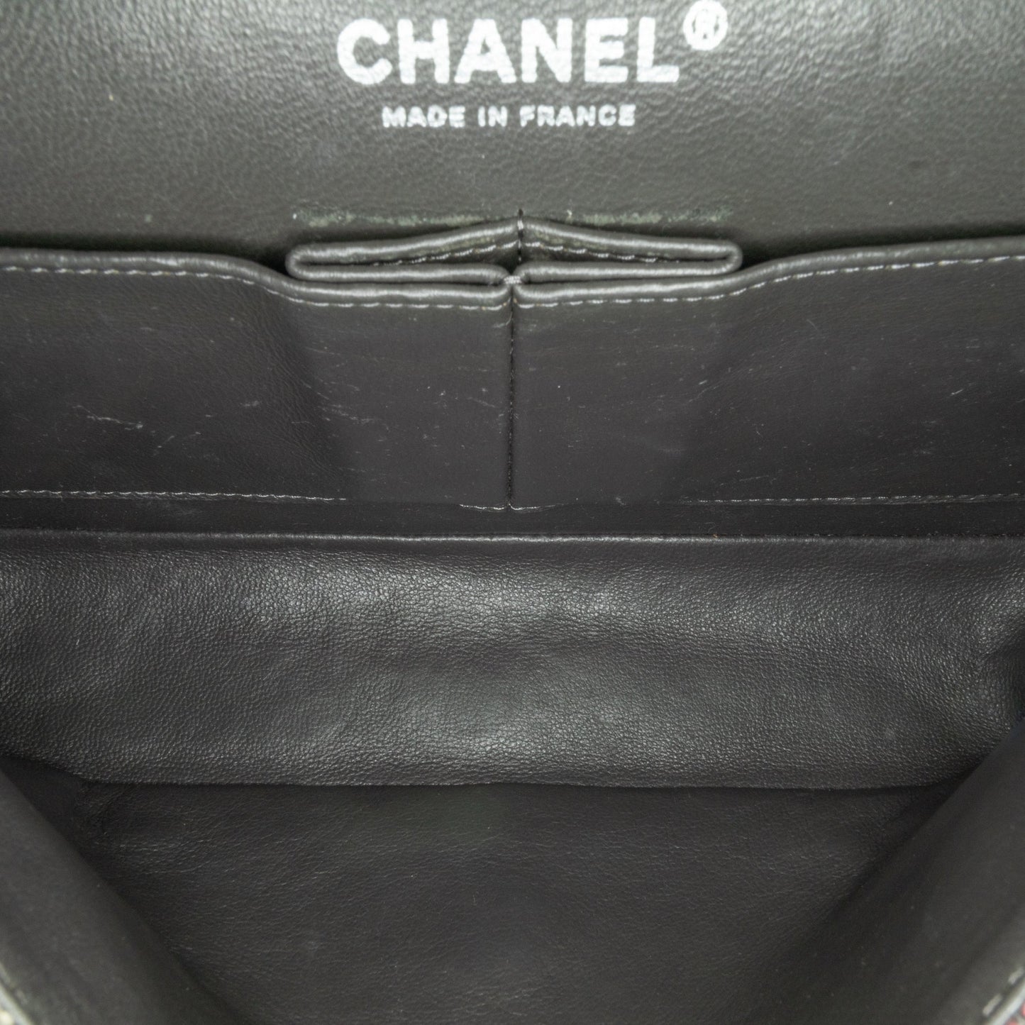 Chanel Medium Classic Distressed Denim Double Flap Gray