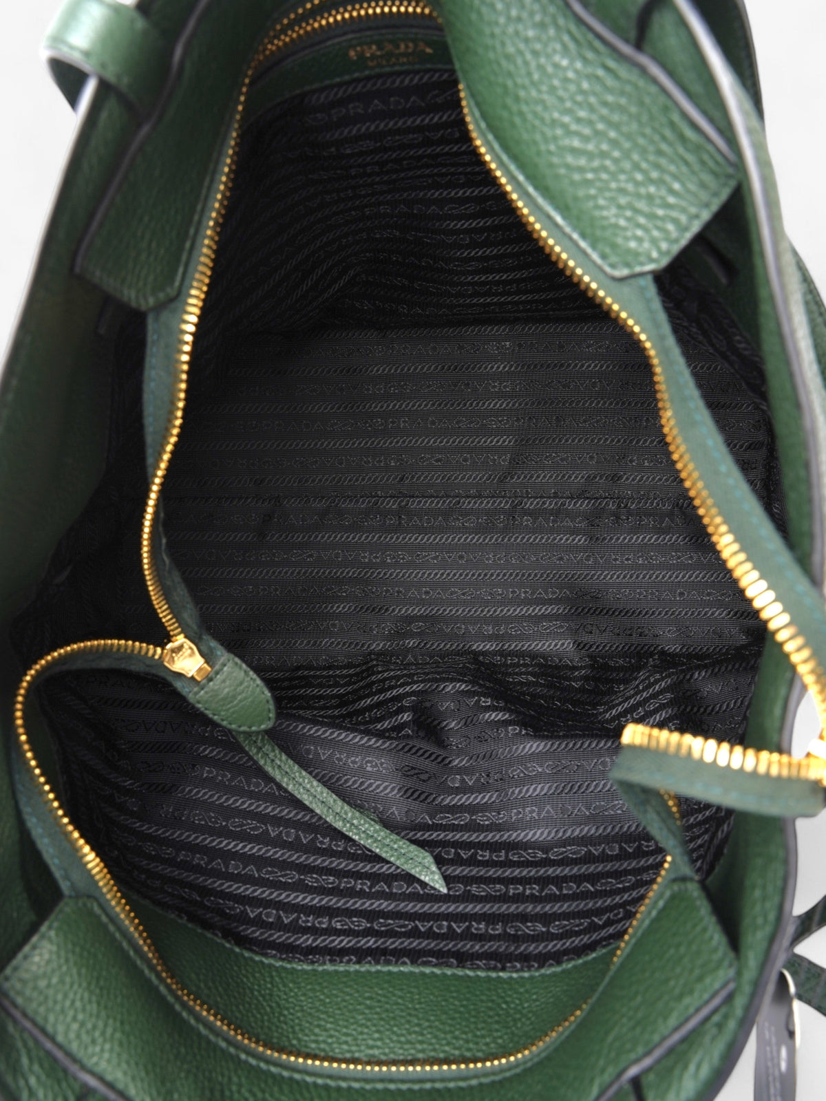 Prada Tote Green Leather