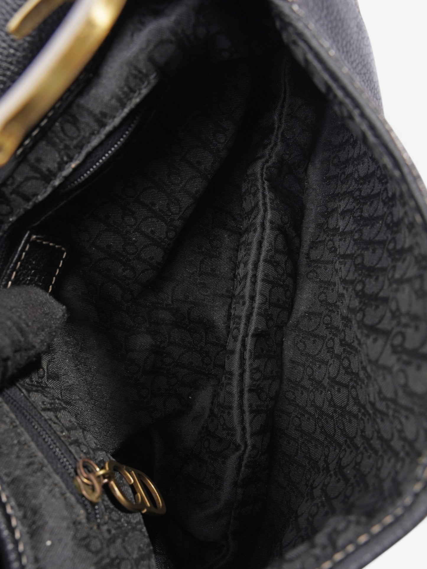 Christian Dior Double Saddle Bag Black Leather