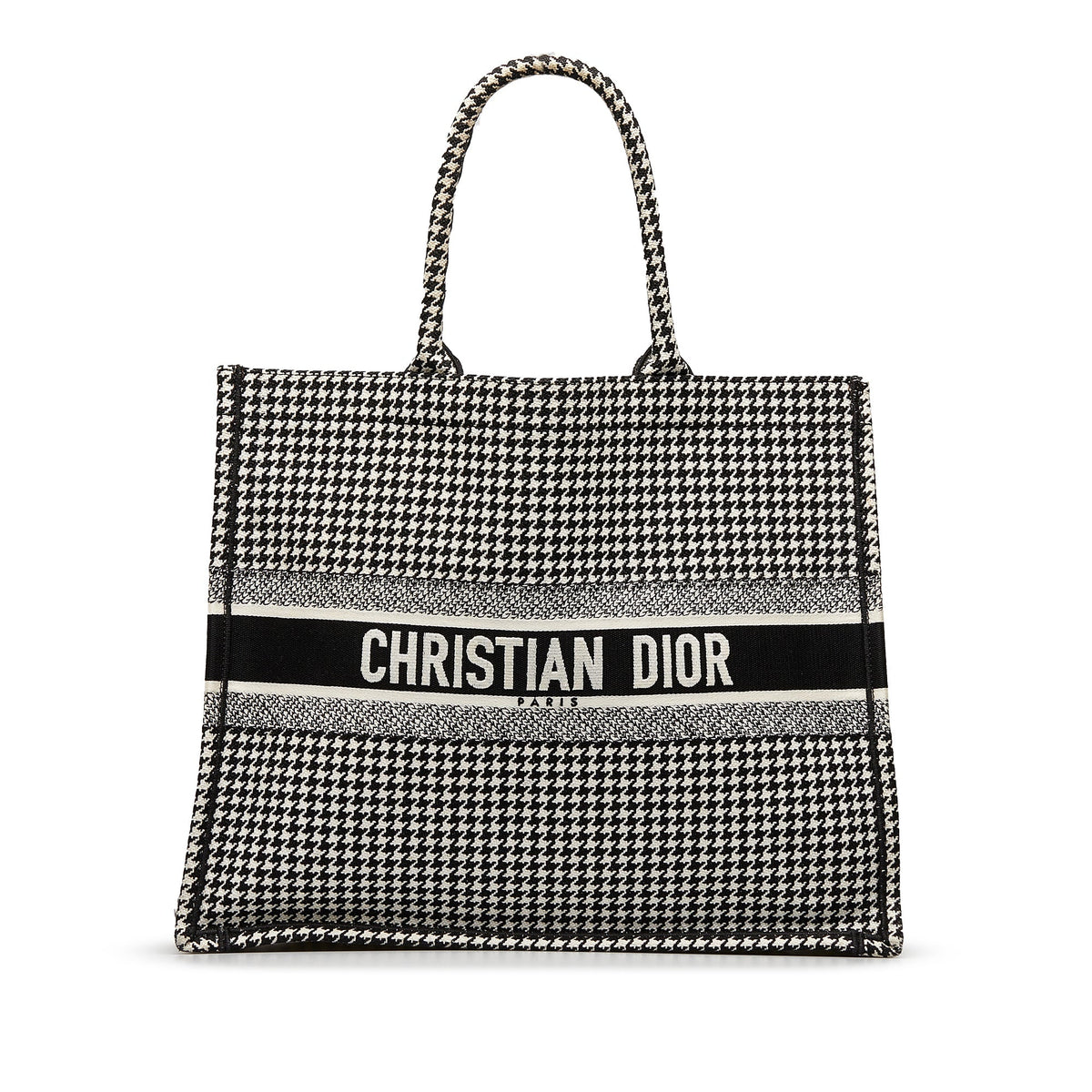 Dior Large Houndstooth Book Tote Black