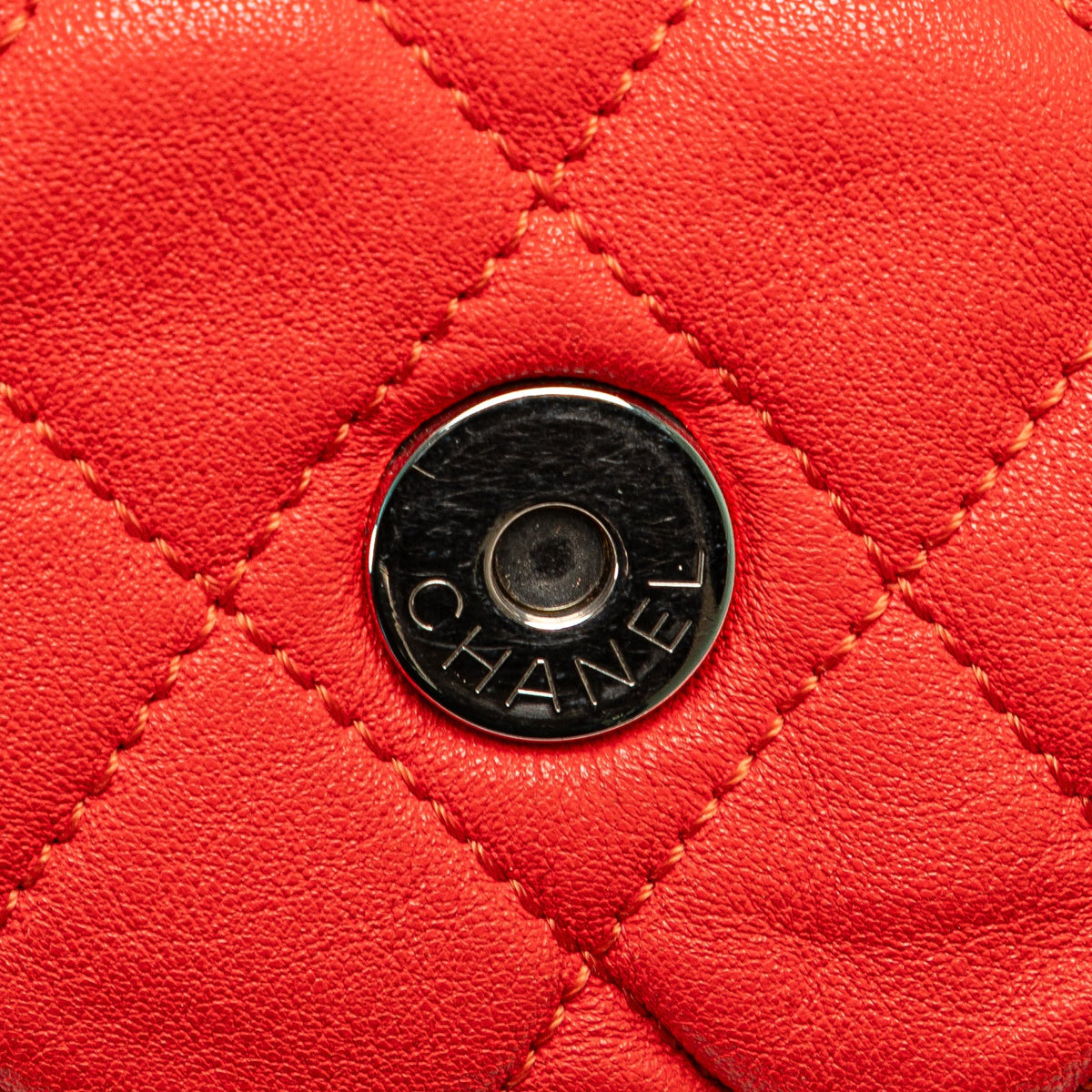 Chanel Large Quilted Lambskin Chain Around Flap Red