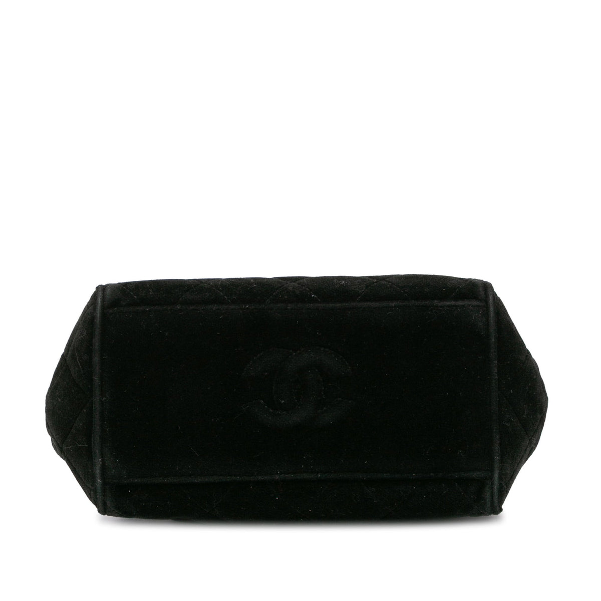 Chanel Quilted Velvet Shoulder Bag Black