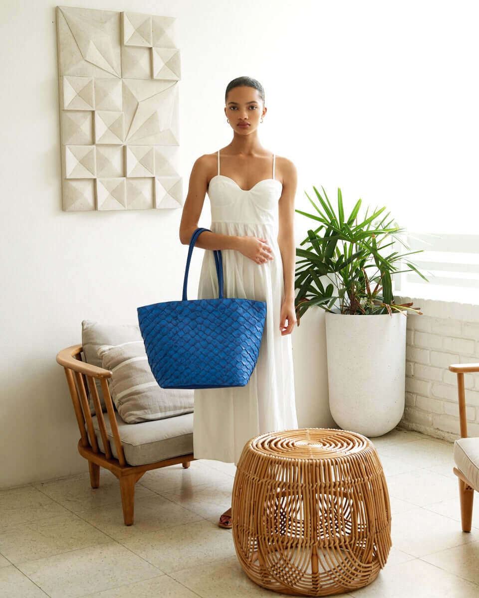 Delray Shopper - Cobalt Pirarucu
