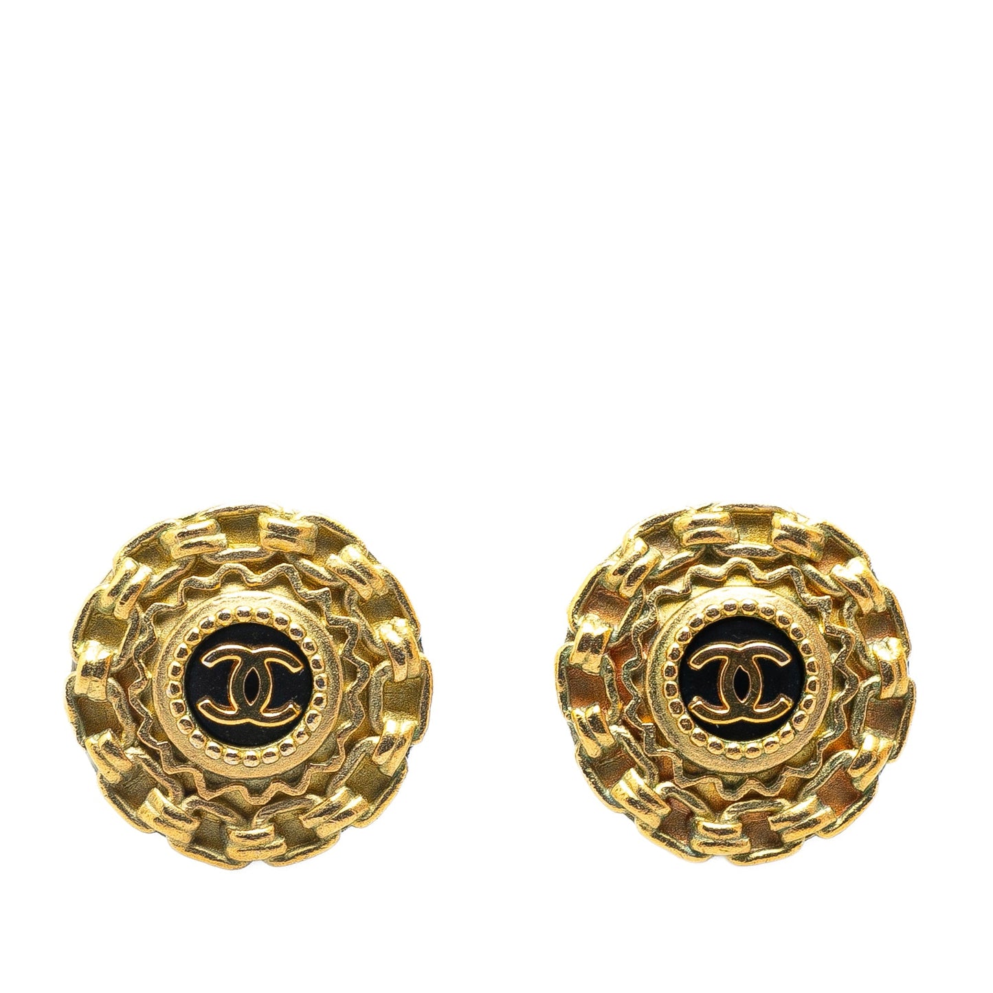 Chanel Gold Plated CC Clip On Earrings Gold
