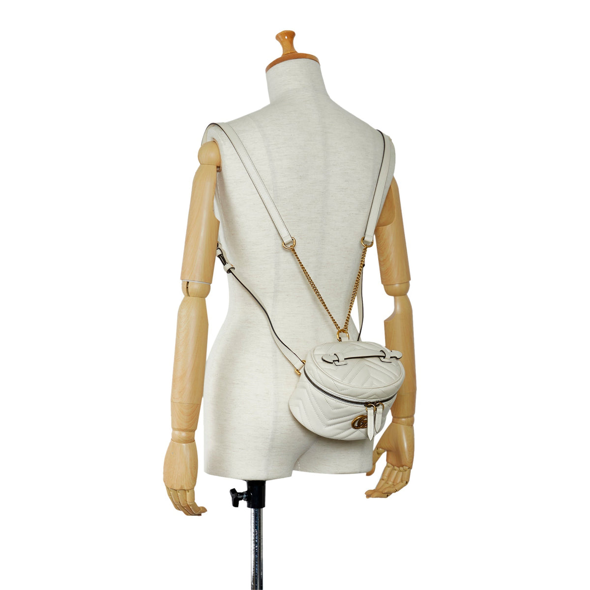 Gucci Mini GG Marmont Matelasse Backpack White