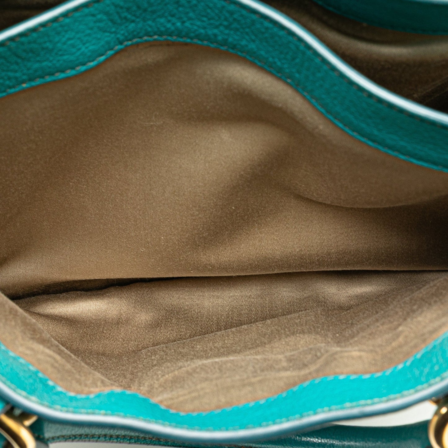 Miu Miu Goatskin Madras Satchel Blue