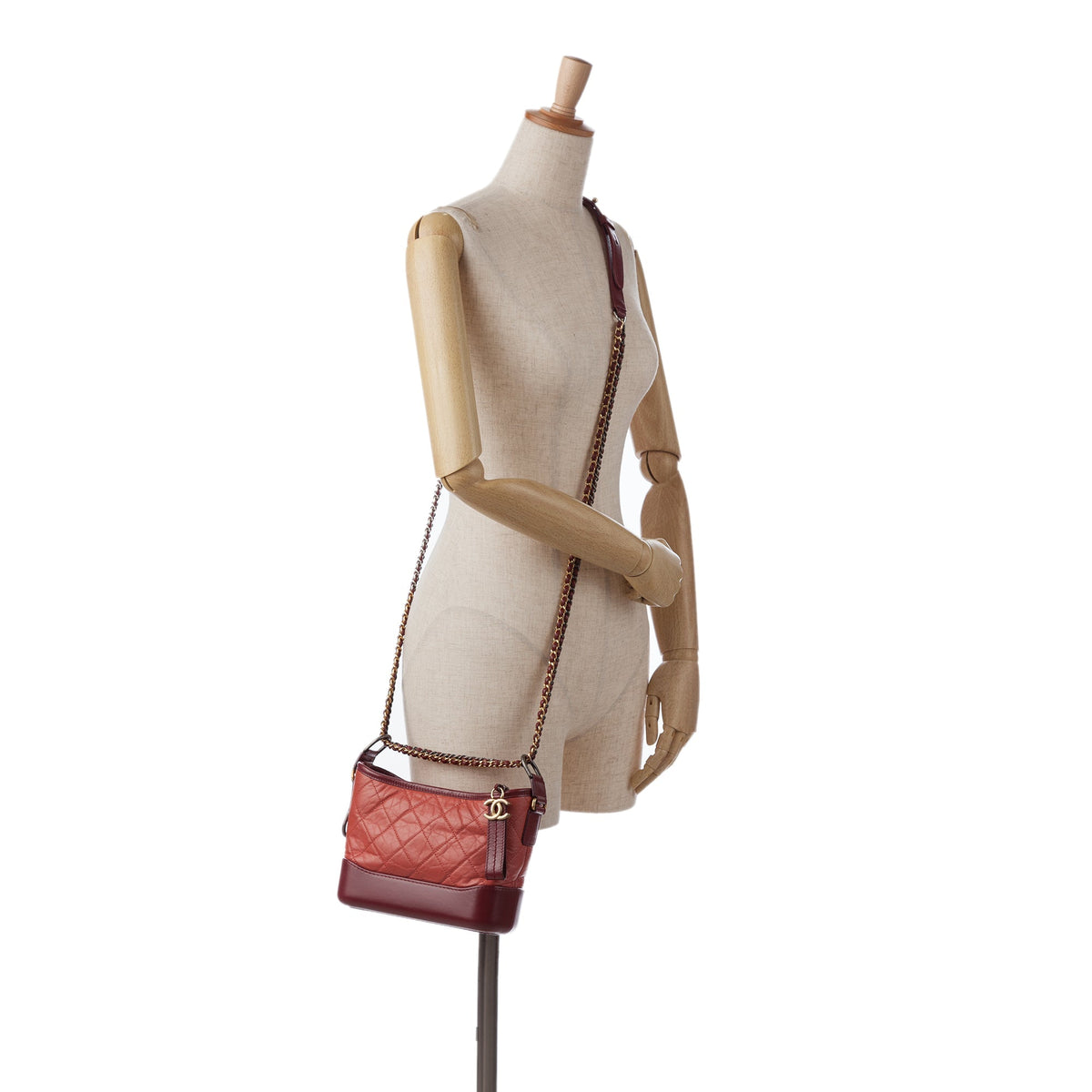 Chanel Small Chevron Lambskin Gabrielle Crossbody Red