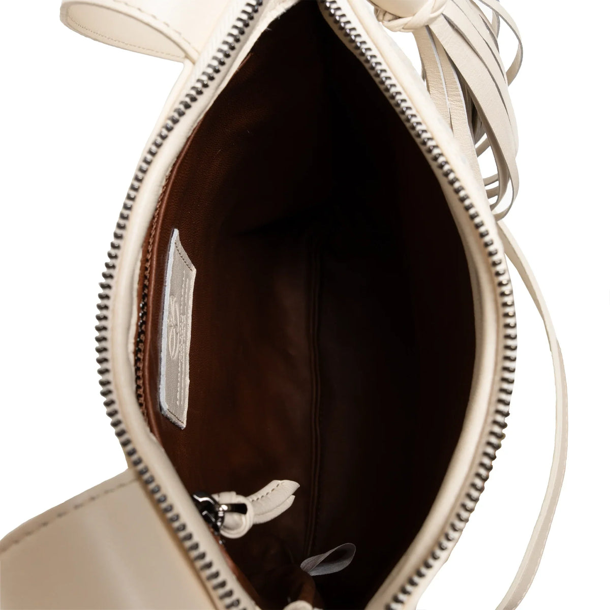 Kim Leather Crossbody Bag Intreccio Optical in Beige