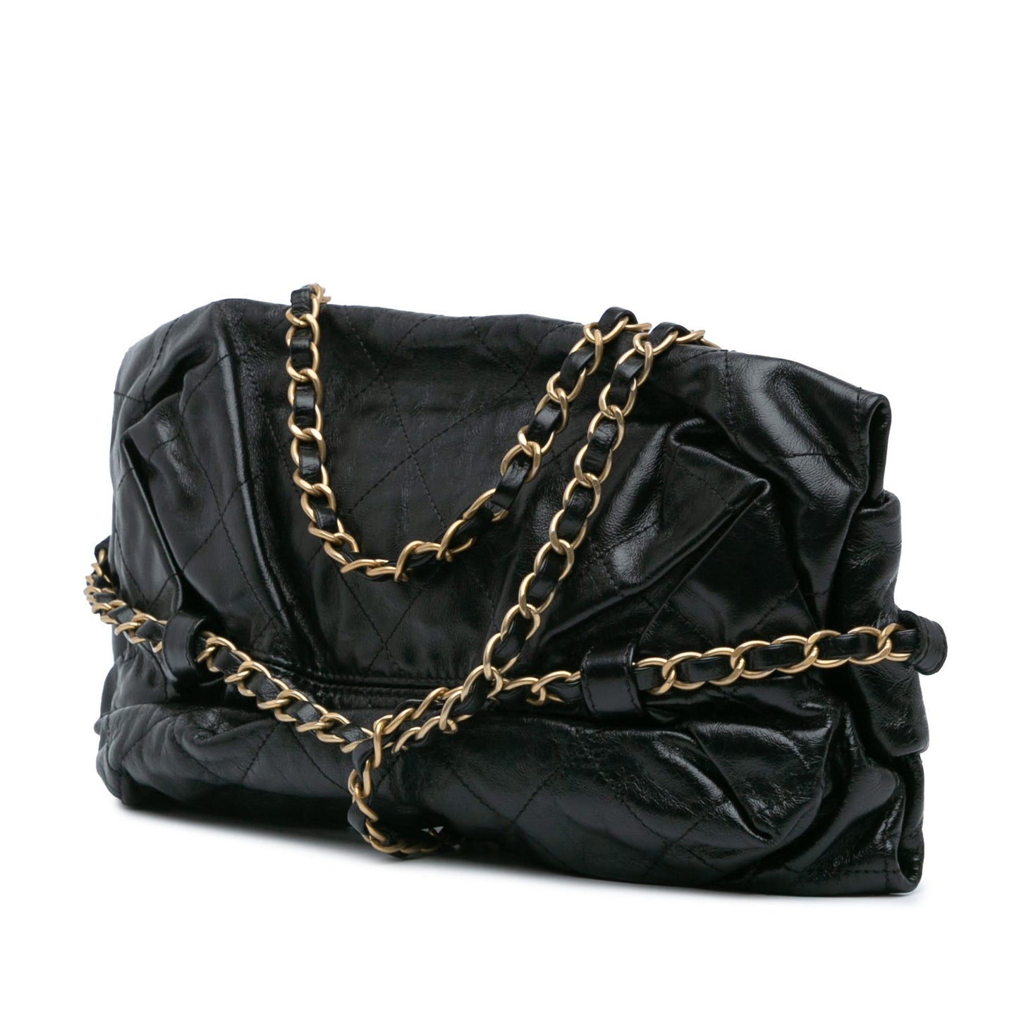 Chanel Aged Calfskin Midnight Swim Baluchon Bag Black
