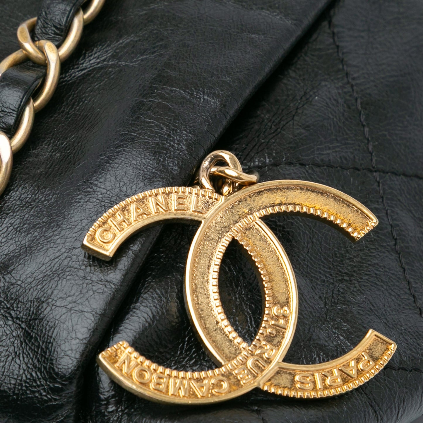 Chanel Aged Calfskin Midnight Swim Baluchon Bag Black