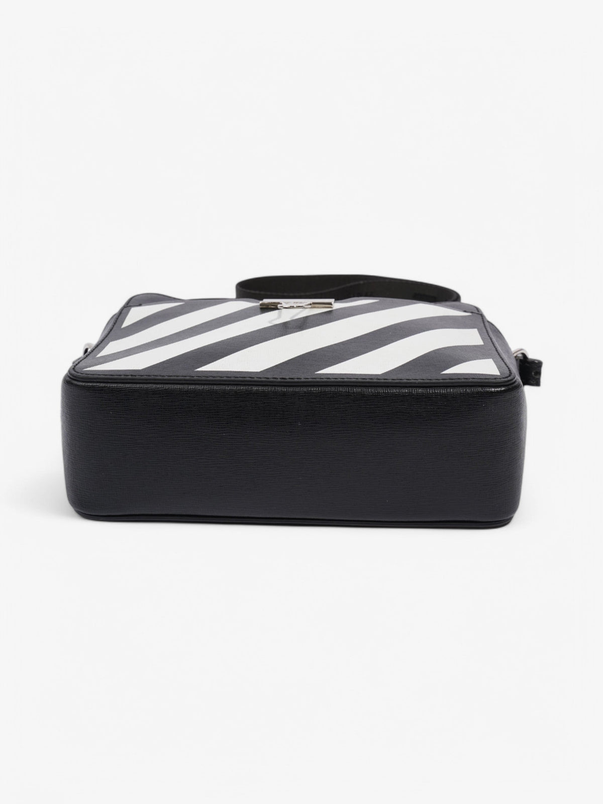 Off White Diag Camera Bag Black / White Leather