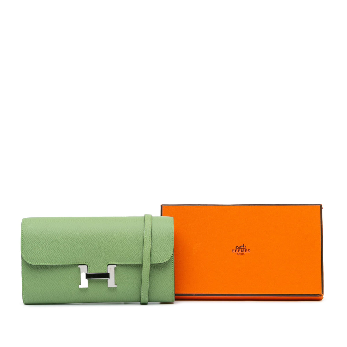 Hermès Epsom Constance Long To Go Wallet Green