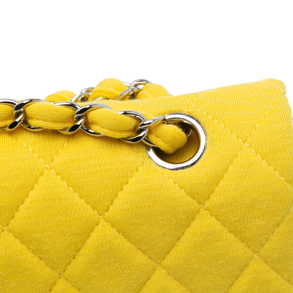 Chanel Medium Classic Jersey Double Flap Yellow