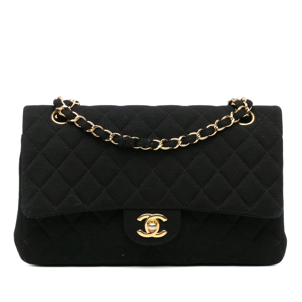 Chanel Medium Classic Jersey Double Flap Black