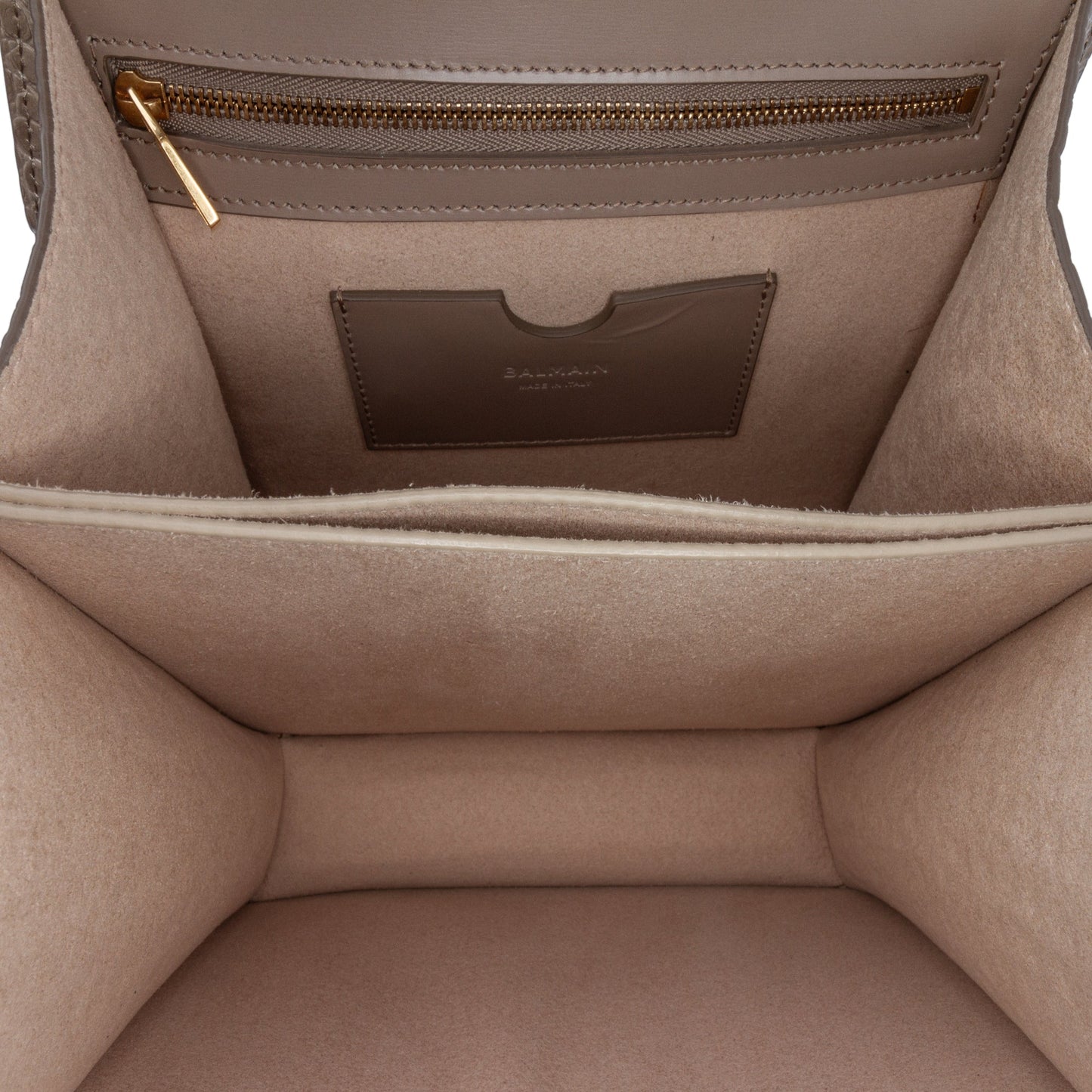 Balmain Embossed Leather Ely Shoulder Bag Brown
