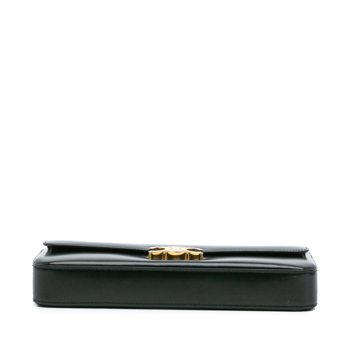 Celine Triomphe Calfskin Cuir Chain Shoulder Bag Black