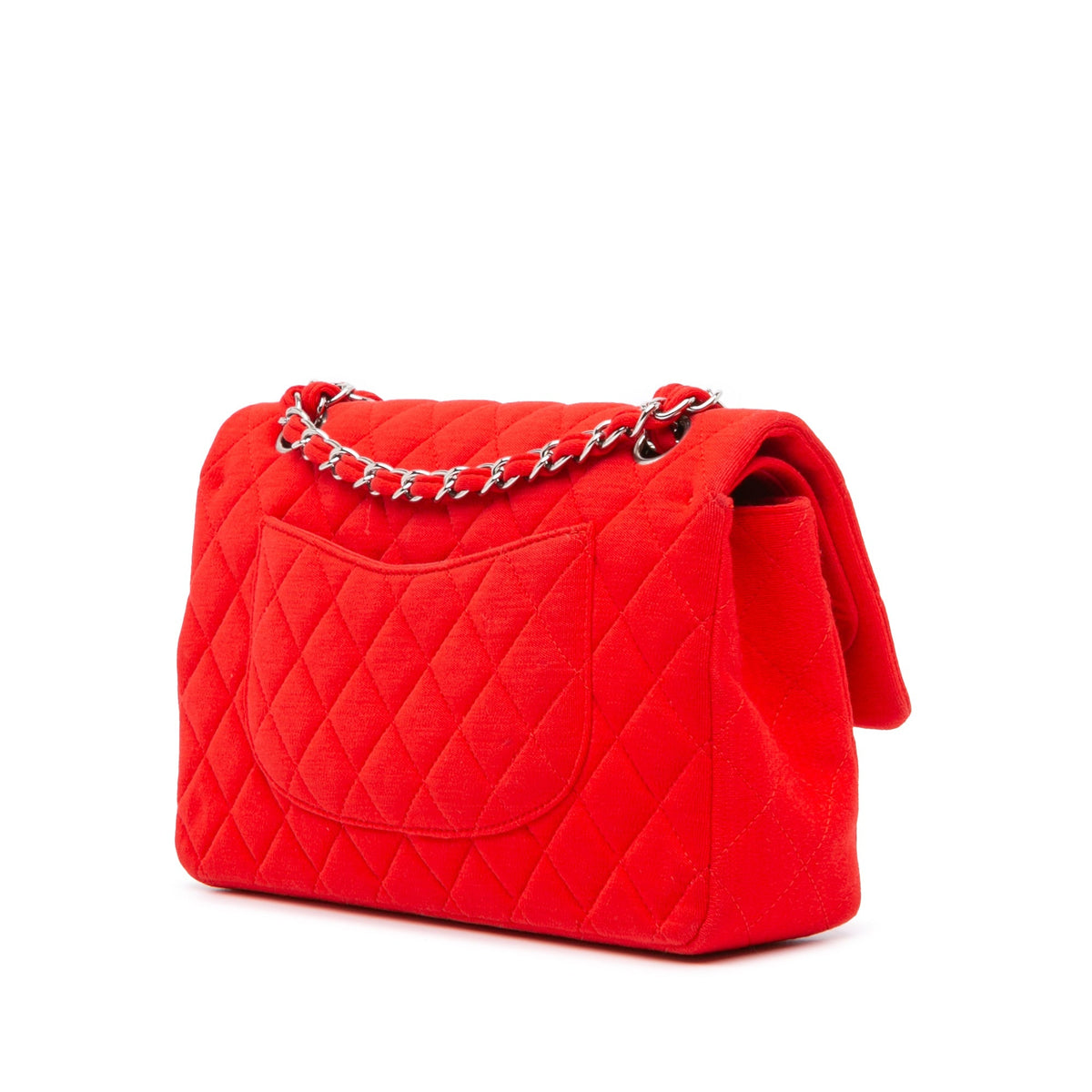 Chanel Medium Classic Jersey Double Flap Red